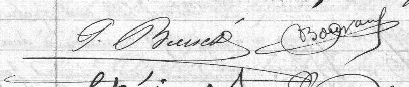 Signature de Bouch et de son gendre Bouvard en 1899