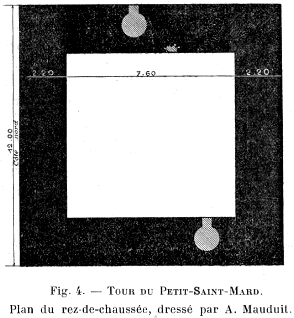 A. Mauduit: plan du rez-de-chaussée de la Tour du Petit-Saint-Mard