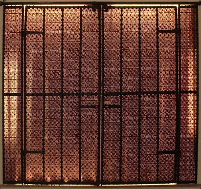 Grille de l'Abbaye de Morigny, ferronerie de XIIe siècle conservée au Musée d'Etampes, © Corpus Etampois 2001