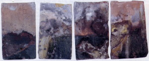 Quelques exemples des tuiles trouvées à Notre-Dame du Fort à Etampes en 1997