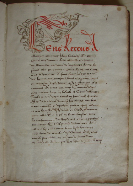 Page de titre du censier