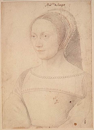 Anne de Pisseleu (dessin attribué à l' école de François Clouet)