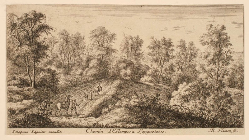 Albert Flamen: Chemin d'Etampes à Longuetoise (gravure)