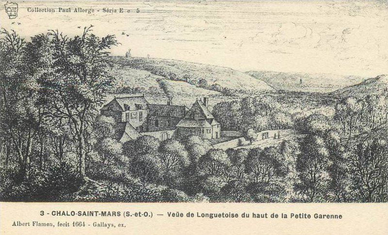 Albert Flamen: Vue de Longuetoise du haut de la petite Garenne (gravure)
