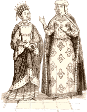 Blanche de Castille et Marguerite de Provence d'apr&egrave;s Montfaucon