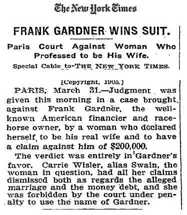 New York Times (1er avril 1905)