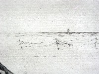 Louise Abb&eacute;ma et F&eacute;lix Buhot: Femme sur un rocher (eau-forte, 1874)