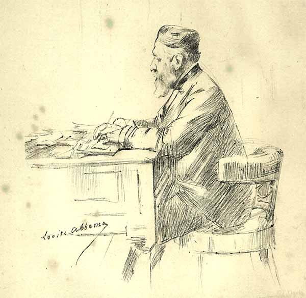 Louise Abbéma: Charles Gounod (dessin à l'encre et au crayon, © 2002 François Davin)