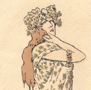 Louise Abbéma: Sarah Bernhardt dans "La Sorcière" (carte postale, 1903)