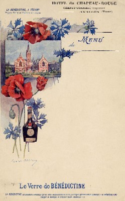 Menu pour l'Hôtel du Chapeau-Rouge à Avallon (1903)