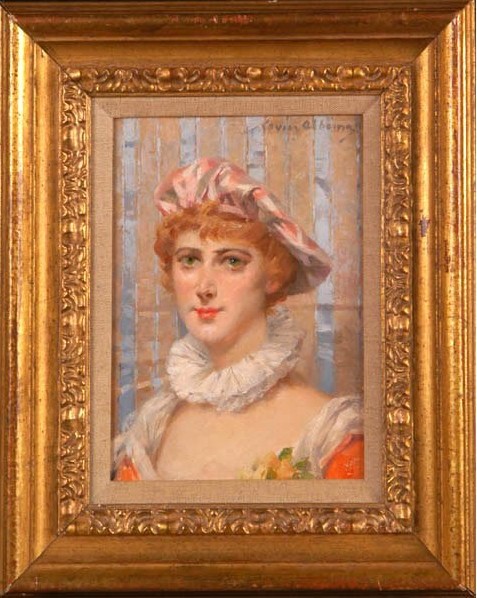 Louise Abbéma: Jeune fille (huile sur toile)