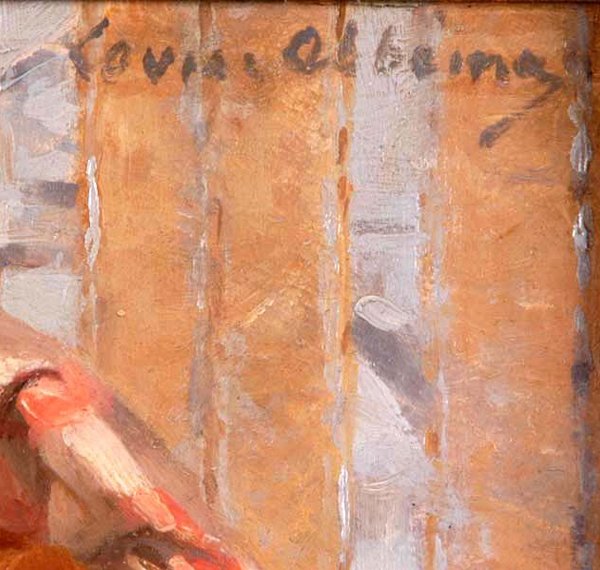 Louise Abbéma: signature (Jeune fille, huile sur toile)