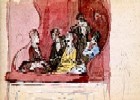 Au théâtre (croquis aquarellé)