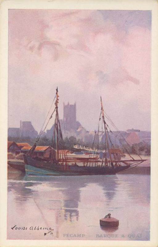 Barque à quai à Fécamp (aquarelle)