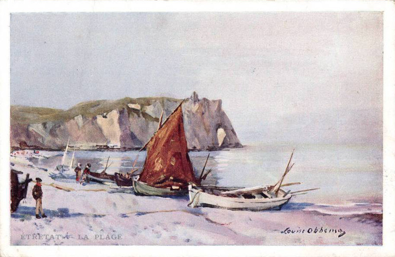 La plage d'Etretat (aquarelle)