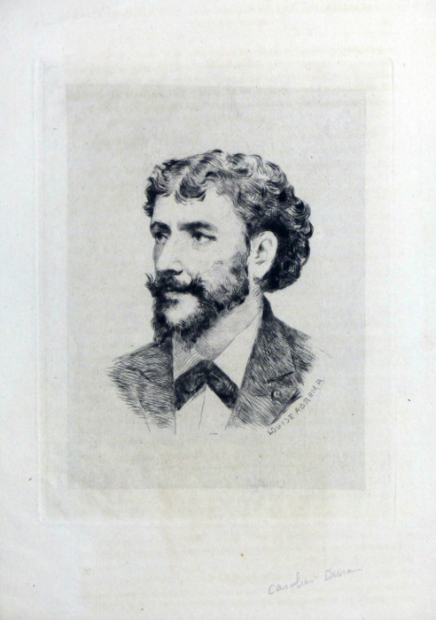 Louise Abbéma: Portrait de Carolus Duran (pointe sèche, 1880)