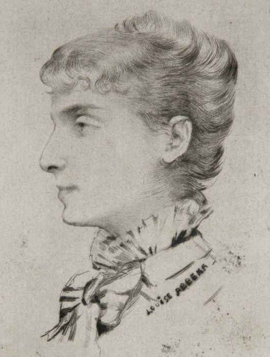 Louise Abbéma: Portrait deSarah Bernhardt (pointe sèche, 1880)