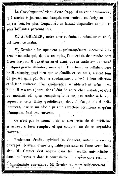 Avis de décès (Constitionnel du 24 mai 1881, p.1)