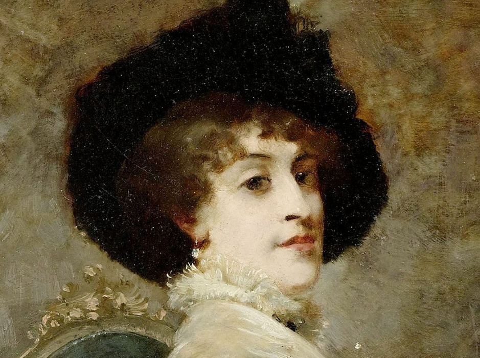 Louise Abbéma: Portrait d'une Parisienne (huile sur toile, non datée)