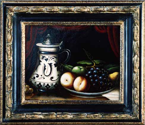 Narcisse Berchère: Nature morte aux fruits (huile sur toile)