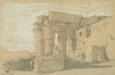 Ruines et colonnes à Louxor (dessin)