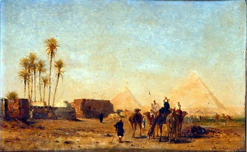 Narcisse Berchère: Halte près des Pyramides (huile sur toile, © Musée Gustave Moreau)
