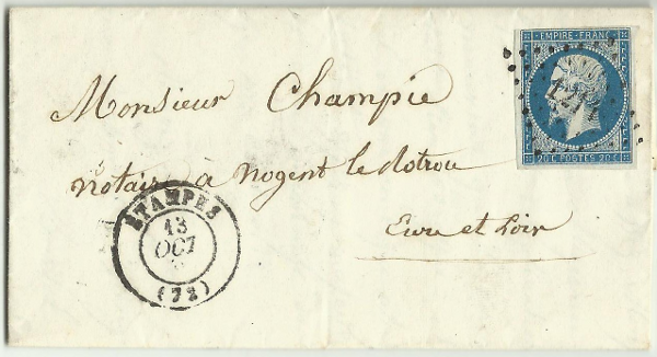 Lettre de 1859 de Burtel à Champie