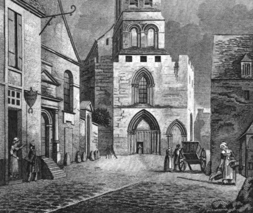 Une rue d'Etampes en 1828 (détail d'une gravure de Civeton)