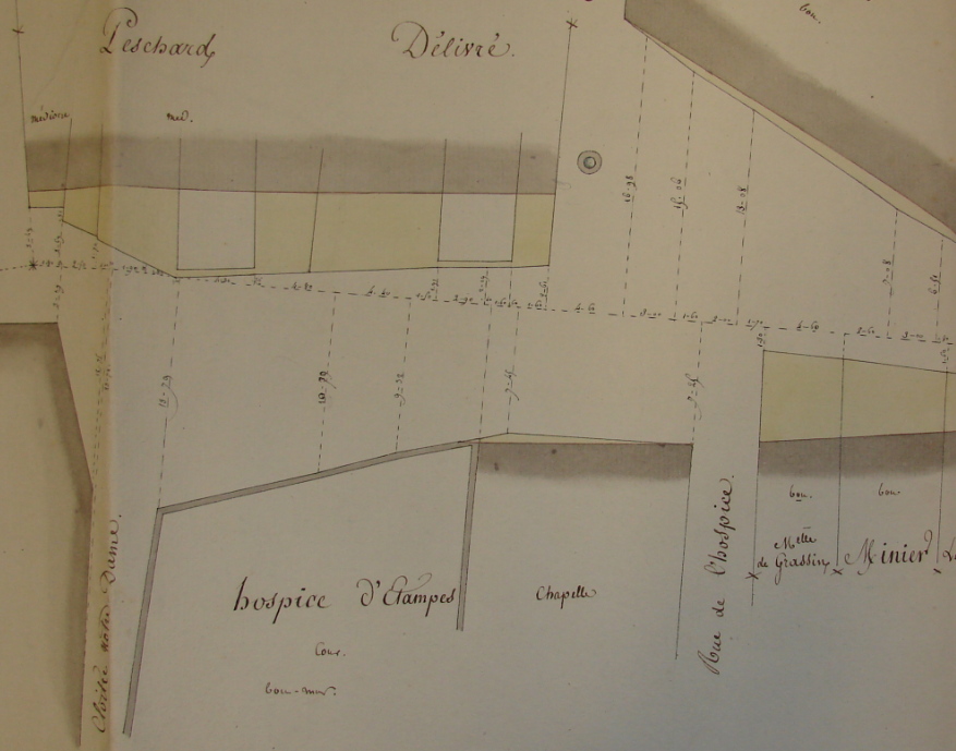 Plan daté des environs de 1815 conservé aux Archives municipales d'Etampes