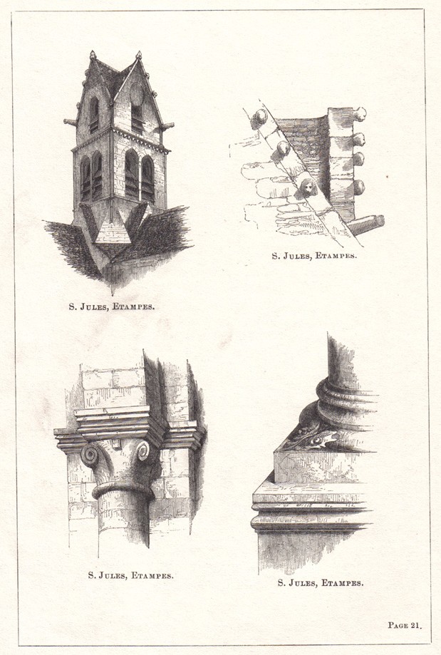 Philip Henry Delamotte: Saint-Gilles d'Etampes (gravure, 1854)