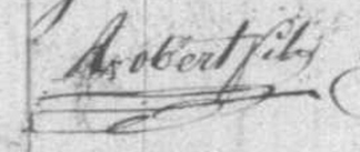 Signature de Claude Robert, père de l'artiste, en 1821