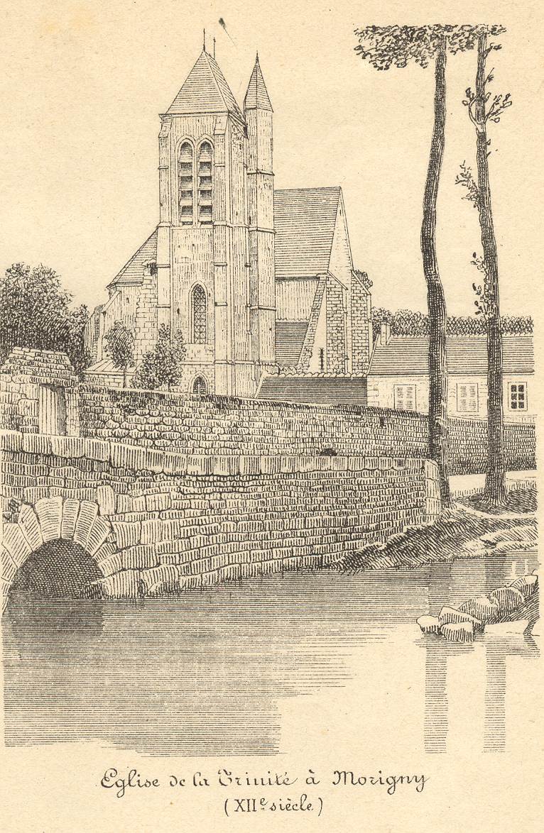 Léon Marquis: Eglise de la Trinité à Morigny (croquis, 1873)