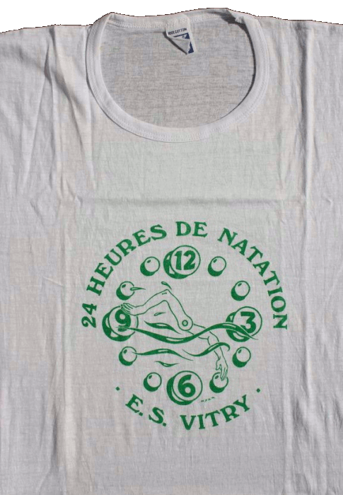 Gaëtan Ader: Logo de l'E. S. Vitry (impression pour tee-shirt d'après affiche, 1987)