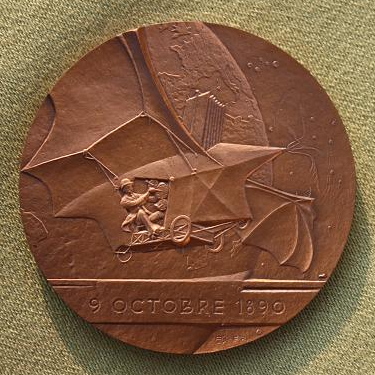 Gaëtan Ader: Premier vol de Clément Ader (médaille, © 1990)