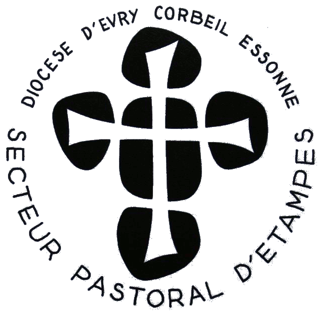 Gaëtan Ader: Logo du secteur paroissial d'Etampes (encre, 1999)