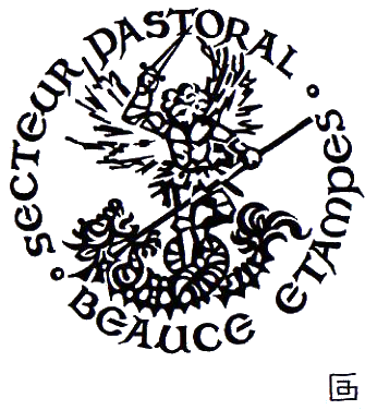 Gaëtan Ader: Logo du secteur paroissial d'Etampes (encre, 2010)