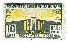 Timbre éditée à l'occasion de l'Expo Arts Déco de 1925