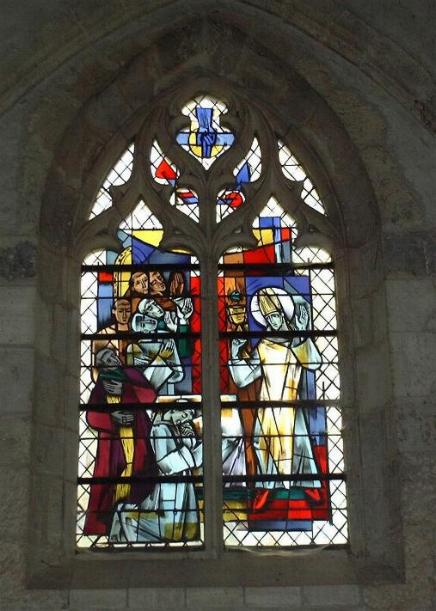 Verrière latérale droite de Saint-Gilles d'Etampes: Messe de saint Gilles