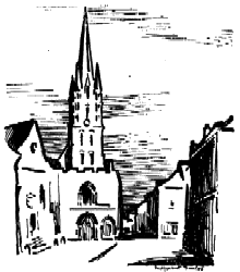 Jules Lepoint-Duclos: Eglise Notre-Dame (gravure sur bois, 1938)