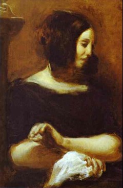 George Sand peinte par Delacroix (1838)