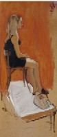 Olivier Solliaert: Portrait en pied de Laure (huile sur toile, 2004)
