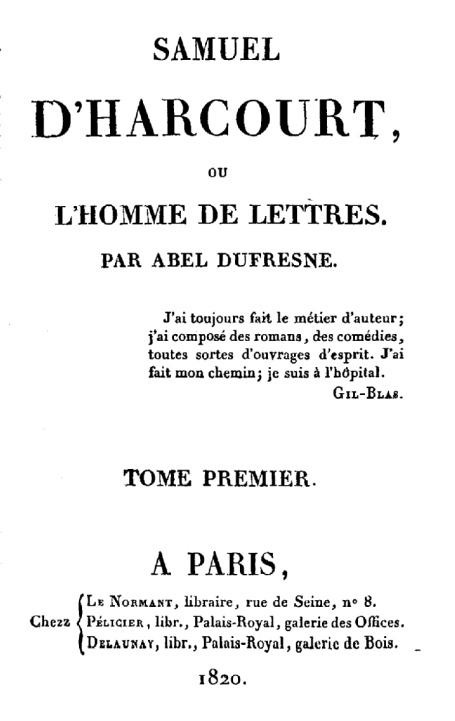 Samuel d'Harcourt, par Abel Dufresne (1820)