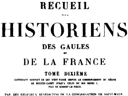 Recueil des Historiens, tome 10