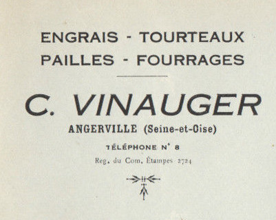 C. Vinauger, engrais et fourrage à Angerville (1929)