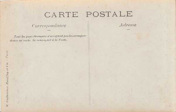 Le verso de la carte est d'un type bien attesté vers 1915