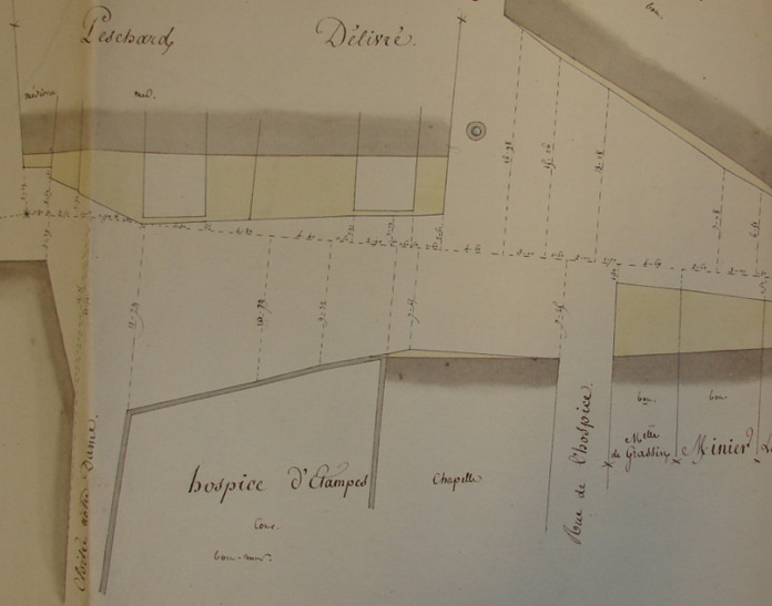 Plan du secteur vers 1815 (Archives municipales)