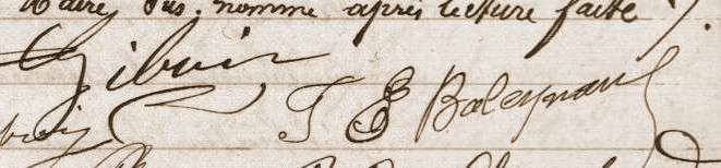 Signature des époux Baleynaud-Giboir en 1898