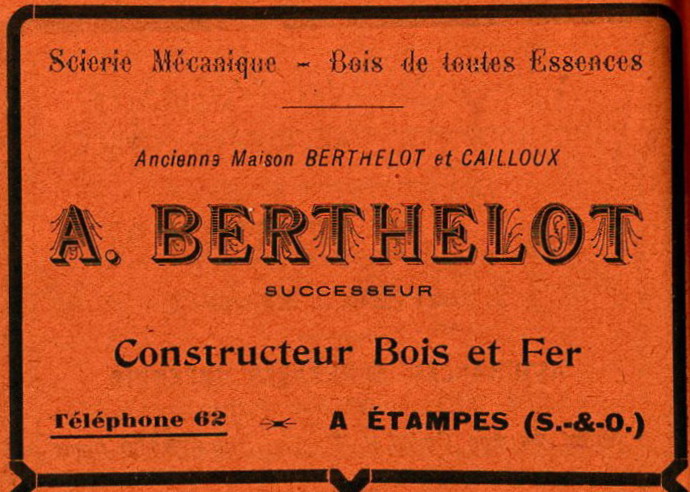 Réclame dans l'Almanach de 1913