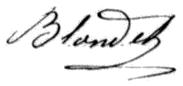 Signature d'Emile Blondet en 1890