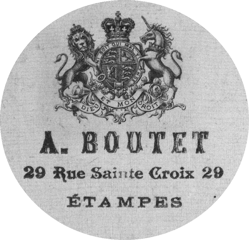 Marque de A. Boutet sur une boîte de chapeau (collection Jacky Corbel)